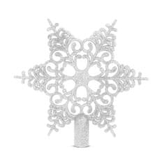 Family Špica za božično drevo - oblika zvezde - 20 x 20 cm - srebrna