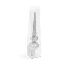 Family Špica za božično drevo - srebrn, bleščeč - 30 x 7 cm