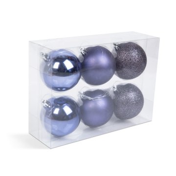 Family Komplet okraskov za božično drevo - vijolični - 6 kosov