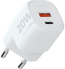 Xtorm 20 W GaN2 Ultra stenski polnilec, USB-C PD, USB-A