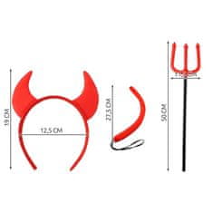Kruzzel Kostum hudiča - set 4 elementov S22140