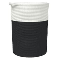 Vidaxl Košara za shranjevanje črna in bela Ø49x65 cm bombaž