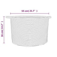Vidaxl vidaXL Košara za perilo rjava in bela Ø55x36 cm bombažna