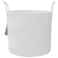 Vidaxl Košara za shranjevanje bela Ø40x35 cm bombaž