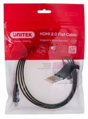 Unitek Unitek hdmi kabel 2.0 4k60hz, ploščati, 1,5 m