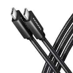 AXAGON bucm32-cm10a kabel usb-c - usb-c 3.2 gen 2, 1m, pd 100w, 5a, 4k hd, alu, pleten, črn