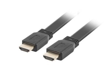 slomart Lanberg CA-HDMI-21CU-0050-BK HDMI 2.0 kabel 5m, črn, ploščat