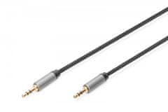 Digitus avdio priključni kabel minijack stereo tip 3,5 mm/3,5 mm m/m najlon 3 m