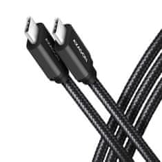 AXAGON bucm3-cm30ab kabel usb-c - usb-c, 3,0 m, pd 60w, 3a, alu, pleten, črn