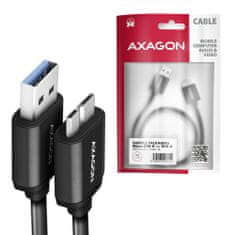 AXAGON bumm3-am10ab micro-b usb usb-a 3.2 gen 1 kabel, 1m, 3a, alu, pvc črn