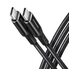 AXAGON bucm-cm10ab kabel usb-c - usb-c 2.0, 1m, pd 60w, 3a, alu, pleten črn