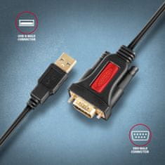 AXAGON ads-1psn adapter usb 2.0 &gt; rs-232 serijska vrata, 1,5 m kabel, prodoren čip