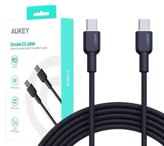 Aukey aukey cb-ncc2 kabel usb-c qc pd 1.8m 3a 60w najlon
