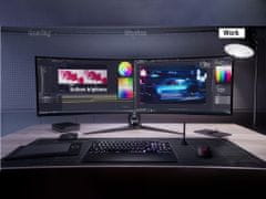 ASUS ROG Swift monitor, 49, 124 cm, OLED 144Hz, ukrivljen, HDR400, HDMI, DisplayPort, USB-C DP (90LM09C0-B01970)