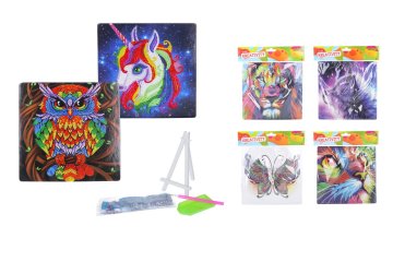 Wiky Ustvarjalno diamantno slikarstvo 20x20 cm MIX + stojalo