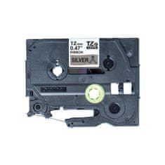 Brother TZE-R931 črno na srebrnem, 12 mm, tekstilni trak