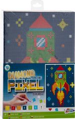 Grafix Diamantna slika na okvirju Pixel Rocket 15x20cm