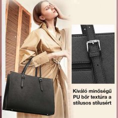 Dollcini Ženska torba za prenosni računalnik Naramna torba Ročna torbica Ženska torba Vodoodporna lahka PU usnjena 15,6-palčna torba za računalnik Poslovna pisarna , črna mešanica