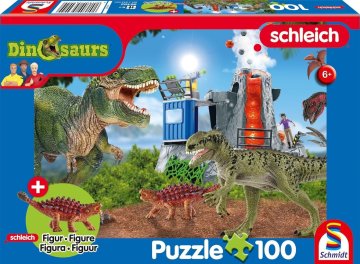 Schmidt Sestavljanka Schleich Dinozavri iz prazgodovine 100 kosov + figurica Schleich