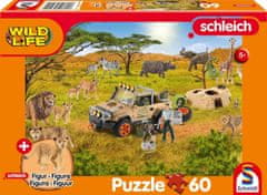 Schmidt Sestavljanka Schleich V savani 60 kosov + figurica Schleich