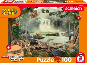 Schmidt Schleich Rainforest Puzzle 100 kosov + Schleich figurica