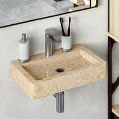 Vidaxl Umivalnik krem 38x24x6,5 cm marmor
