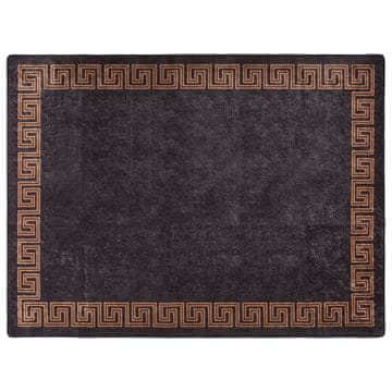 Vidaxl Preproga pralna črna in zlata 400x300 cm