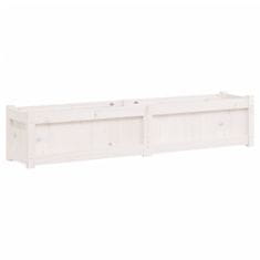 Vidaxl Vrtno cvetlično korito belo 150x31x31 cm trdna borovina