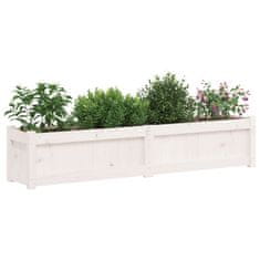 Vidaxl Vrtno cvetlično korito belo 150x31x31 cm trdna borovina
