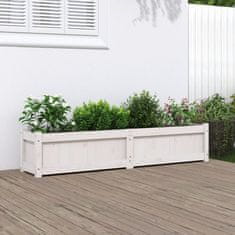 Vidaxl Vrtno cvetlično korito belo 150x31x31 cm trdna borovina