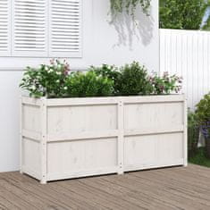 Vidaxl Vrtno korito belo 150x50x70 cm trdna borovina