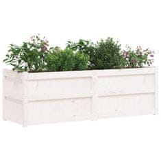Vidaxl Vrtno cvetlično korito belo 150x50x50 cm trdna borovina