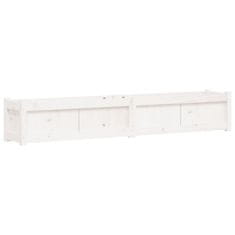 Vidaxl Vrtno cvetlično korito belo 180x31x31 cm trdna borovina