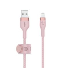 Belkin boostcharge kabel USB-a z Lightning silicijevim kablom 3 m, roza