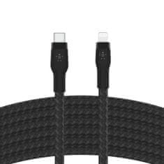 Belkin belkin kabel usb-c - ltg pleteni silikonski 2m črn