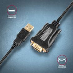 AXAGON ads-1pqn adapter usb 2.0 &gt; rs-232 serijska vrata, 1,5 m kabla, ftdi čip
