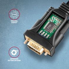 AXAGON ads-1pqn adapter usb 2.0 &gt; rs-232 serijska vrata, 1,5 m kabla, ftdi čip