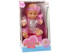 Lean-toys Roza baby punčka z lončkom za pitje in kahlico 24 cm