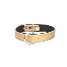 COBBYS PET Rjava ovratnica iz pravega usnja podložena s pravim črnim usnjem 50cm/20mm