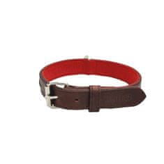 COBBYS PET Ovratnica iz originalnega usnja okrašena s kamenčki 40cm/25mm rjave barve