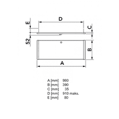 Tecnosystemi Posoda za kondenz 980 x 390 mm - ogrevana TS 11100100EU