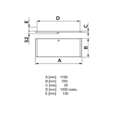 Tecnosystemi Posoda za kondenz 1100 x 550 mm - ogrevana TS 11100101EU