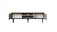 Furnitura TV OMARICA 160 CM DENVER - SIVA/HRAST