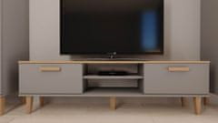 Furnitura TV OMARICA 160 CM DENVER - SIVA/HRAST 