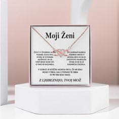 Lovilion Moji ženi - Rožnato zlata ogrlica s cirkonij kristali STELLA_LOVEHEART