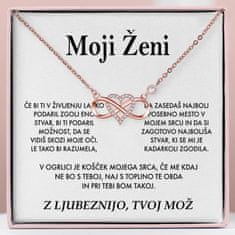 Lovilion Moji ženi - Rožnato zlata ogrlica s cirkonij kristali STELLA_LOVEHEART