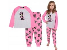 Disney DISNEY Miška Minnie Pižama za dekleta z dolgimi rokavi, roza-siva 7-8 lat 128 cm