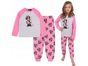 Disney DISNEY Miška Minnie Pižama za dekleta z dolgimi rokavi, roza-siva