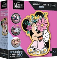 Trefl Wood Craft Junior sestavljanka V svetu Minnie Mouse 50 kosov