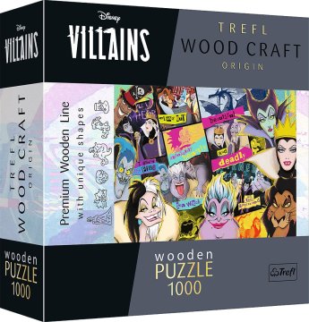 Trefl Wood Craft Origin puzzle Disney: Srečanje zlikovcev 1000 kosov